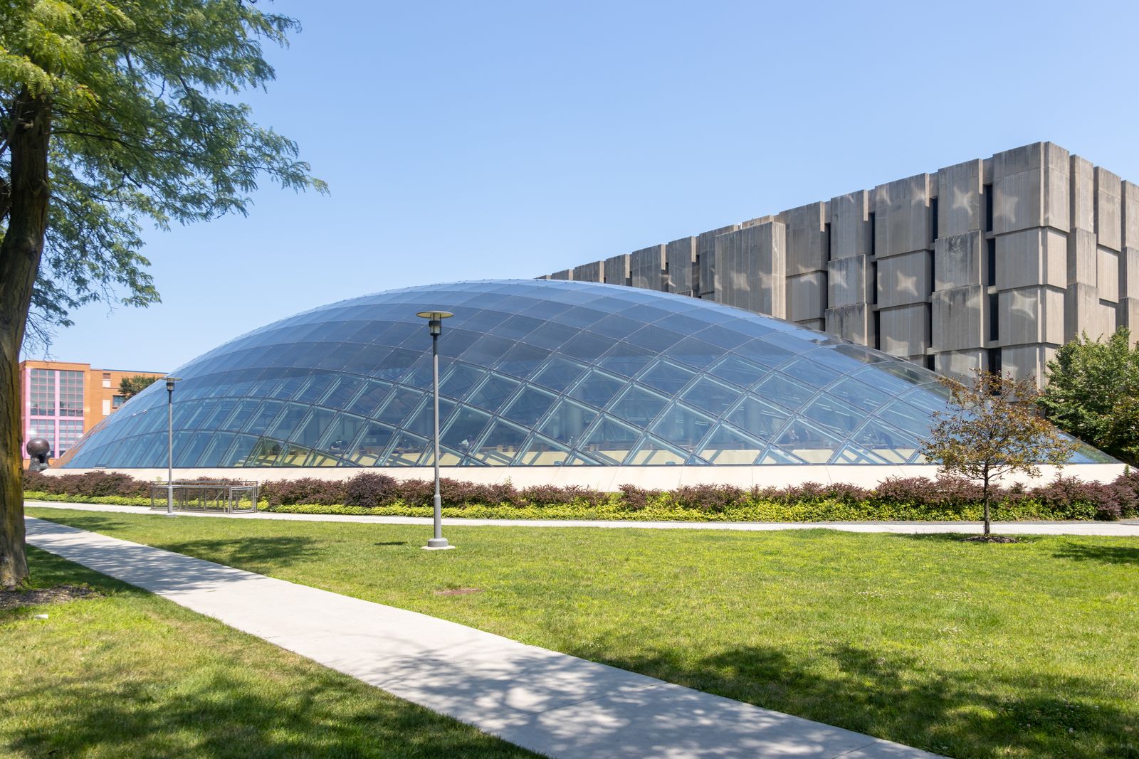 The glass dome of the Joe and Rika Mansueto Library at the University of Chicago
