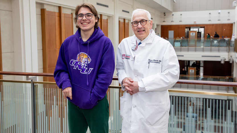 Dr. Peter Warnke with a laser hemispherotomy patient